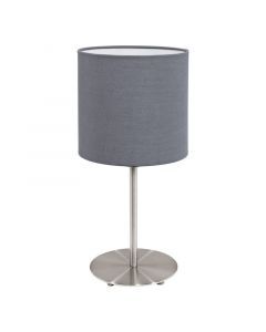 Grey modern table lamp fabric, Abano, with switch