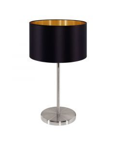 Golden modern table lamp fabric, Terme, with switch