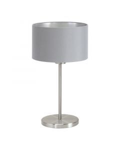 Grey modern table lamp fabric, Terme, with switch