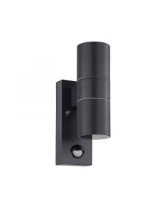 Anthracite modern outdoor wall light with motion sensor metal, Marlies, IP44