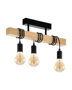 Wood flush ceiling light brown, Anton