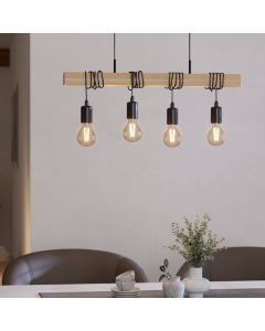 Wood pendant light brown, Anton