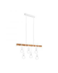 Wood pendant light white, Anton