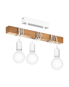 Wood flush ceiling light white, Anton
