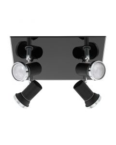 Chrome modern ceiling spotlight steel, Jasmijn, IP44