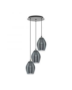Grey pendant light smoke glass, Nikky