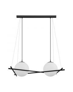 Black retro pendant light glass, Tjardo