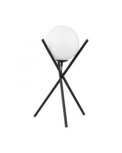 Black retro table lamp steel, Tjardo, with switch