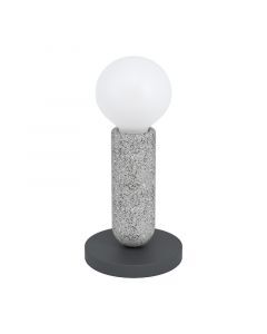Anthracite rustic table lamp steel, Patrycja, with switch