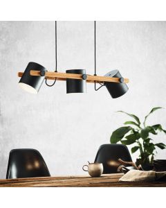 Wood pendant light black, Kaspar