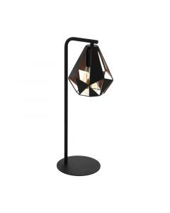 Black design table lamp steel, Acri, with switch