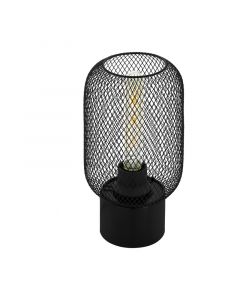 Black industrial table lamp steel, Zerda, with switch