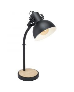 Wood table lamp brown, Elmira, with switch