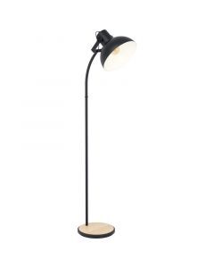 Wood floor lamp brown, Elmira, with switch