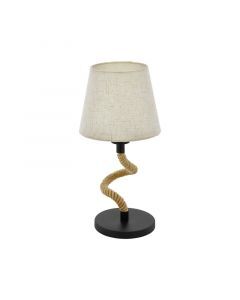 Black industrial table lamp steel, Simeon, with switch