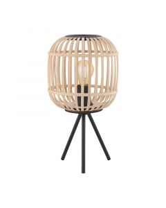 Black rustic table lamp steel, Ankie, with switch