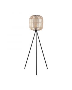 Black rustic tripod floor lamp steel, Ankie, with switch