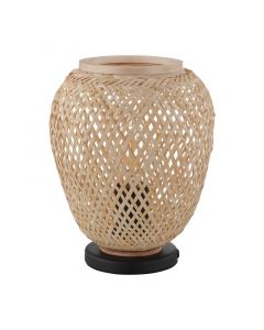 Wood table lamp black, Nicole, with switch