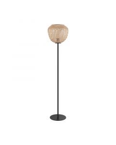 Wood floor lamp black, Nicole, with switch