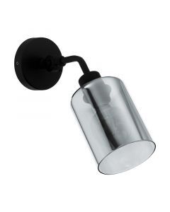 Black modern wall light steel, Paola