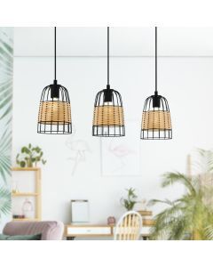 Rattan pendant light brown, Guillaume