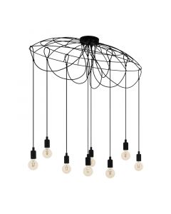 Black industrial pendant light steel, Katinka