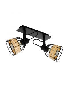 Black rustic ceiling spotlight steel, Guillaume