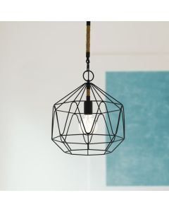 Black industrial pendant light metal, Nicki