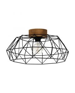 Wood flush ceiling light black, Joseline