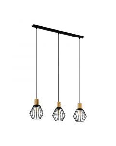 Black industrial pendant light steel, Josefien