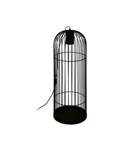 Black industrial floor lamp steel, Dunia, with switch