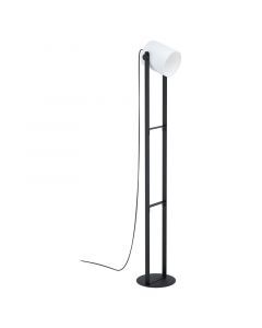 Wood floor lamp black, Kaspar, with switch