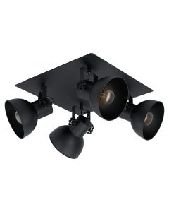 Black industrial ceiling spotlight steel, Angelina