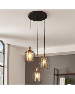 Black industrial pendant light steel, Maida