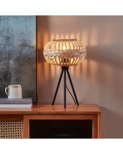 Brown rustic table lamp metal, Firenze, with switch