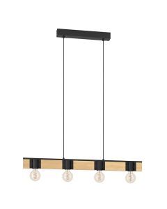 Brown rustic table lamp wood, Angela