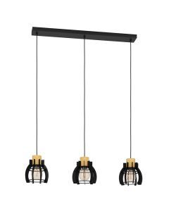 Black retro pendant light aluminium, Redouan
