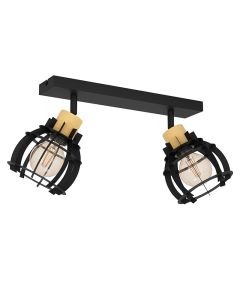 Black retro ceiling spotlight aluminium, Redouan