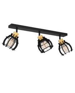 Black retro ceiling spotlight aluminium, Redouan