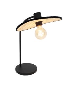 Brown rustic table lamp wood, Jillah, with switch