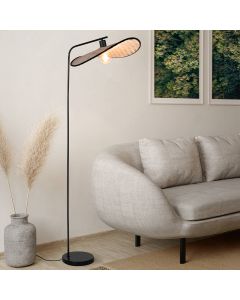 Brown rustic floor lamp wood, Jillah, with switch