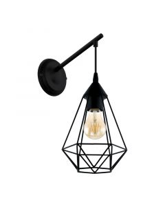 Black industrial wall light steel, Costel