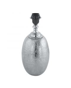 Nickel retro table lamp without shade aluminium, Abdel, with switch