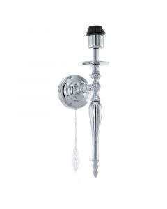 Nickel design wall light without shade aluminium, Mason, with switch
