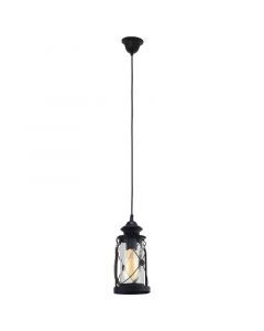 Black vintage pendant light glass, Abetone