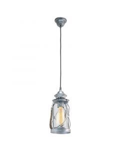Silver vintage pendant light glass, Abetone