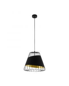 Black retro pendant light metal, Joost