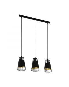 Black retro pendant light metal, Joost