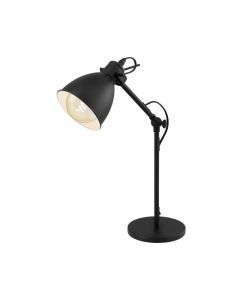 Black industrial table lamp metal, Lavinio, with switch