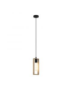 Wood pendant light brown, Elroy